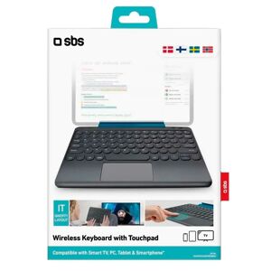 SBS Trådløst Bluetooth Tastatur med Indbygget Touchpad - Dansk Tastatur - Sort
