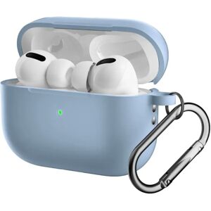 MOBILCOVERS.DK Apple Airpods Pro 2nd Gen (2022) Silikone Cover m. Karabinhage - Lyseblå