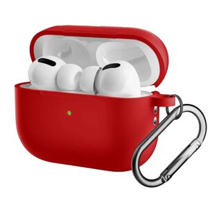 MOBILCOVERS.DK Apple Airpods Pro 2nd Gen (2022) Silikone Cover m. Karabinhage - Rød