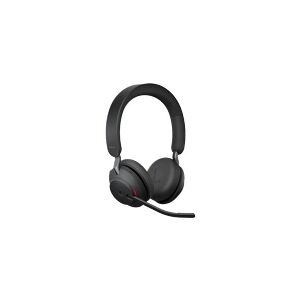 GN Audio Jabra Evolve2 65 MS Stereo - Headset - på øret - Bluetooth - trådløs - USB-C - støjisolerende - sort - Certified for Microsoft Teams