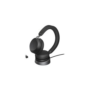 GN Audio Jabra Evolve2 75 - Headset - på øret - Bluetooth - trådløs - aktiv støjfjerning - USB-C - støjisolerende - sort - Optimeret til UC
