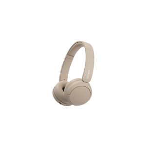 Sony WH-CH520 - Hovedtelefoner med mik. - på øret - Bluetooth - trådløs - beige