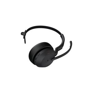 GN Audio Jabra Evolve2 55 MS Mono - Headset - på øret - Bluetooth - trådløs - aktiv støjfjerning - USB-A via Bluetooth adapter - sort - Zoom Certified, Cisco