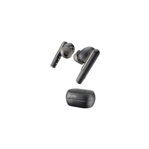 HP Poly Voyager Free 60+ - Ægte trådløse øretelefoner med mik. - i øret - Bluetooth - aktiv støjfjerning - 3,5 mm jackstik, USB-A via Bluetooth adapter - carbon-sort - Certified for Zoom Rooms
