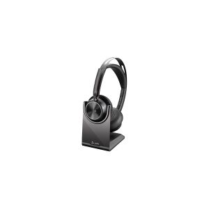 HP Poly Voyager Focus 2-M - Headset - på øret - Bluetooth - trådløs, kabling - USB-A via Bluetooth adapter - sort - Certified for Microsoft Teams