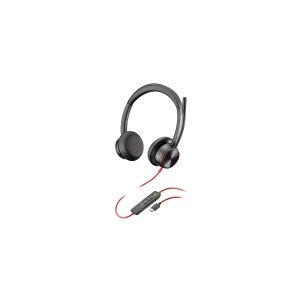 HP Poly Blackwire 8225 - Blackwire 8200 series - headset - på øret - kabling - aktiv støjfjerning - USB-C - sort - Zoom Certified