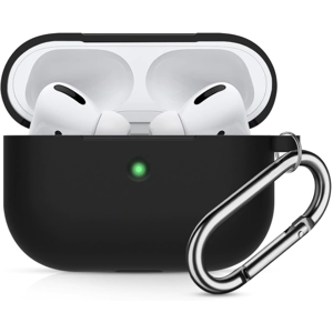 Airpods Pro Silikone Cover - M/karabin - Sort