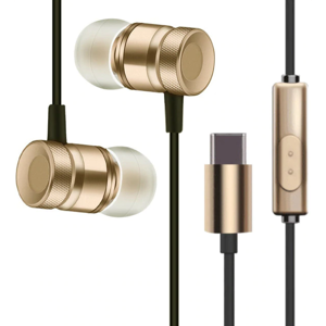 Usb-C 3.1 In-Ear - Metal Headset - Guld