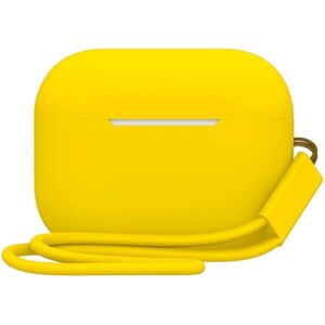 Generic 2.0mm AirPods Pro 2 silicone case with strap - Yellow Yellow