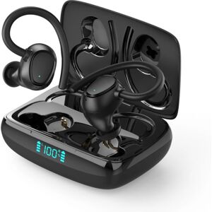 Bluetooth-øretelefon 5.1, trådløse sports-øretelefoner IP7 vandtæt Bluetooth-headset 48H Hi-Fi Stereo med Dual Mic, CVC 8.0 Noise Cancelling, Super Light,