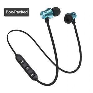 Trådløs magnetisk Bluetooth-øretelefon Håndfrit headset med mikrofon støjreducerende øretelefoner til Huawei Xiaomi Samsung with box blue331