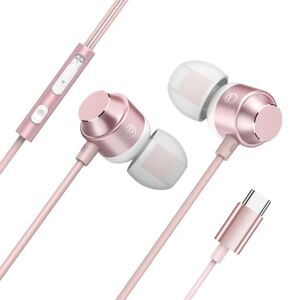 REDGO Type-C In-ear Elegant Headphones Rose Gold