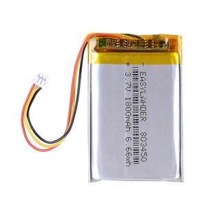 DAO 3,7v 1800mah 1,25 3p Lithium Li Ion Polymer Lipo Batteri Kompatible Bluetooth Højttalere Trådløse Headset Hovedtelefoner Corsair Pro Rpg {DB 803450  RYB