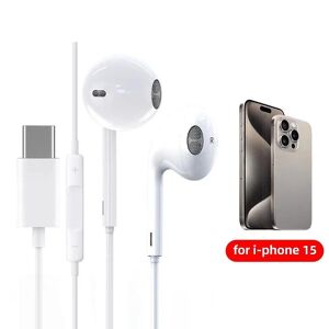 Apple Trådbundne hørelurar til IPhone 15 Pro Max in-ear høresnæk eller Typ-C Head med mikrofon bas Stereo headset Ej Bluetooth