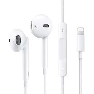 Apple øretelefoner Kablet iPhone-hovedtelefoner In-ear-øretelefoner med lydstyrkekontrol og mikrofon, kompatible med iPhone XS-14 Pro Max