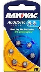 10 DA10 ZA10 Rayovac Extra Advanced Høreapparat Typ AE10 6er Blister