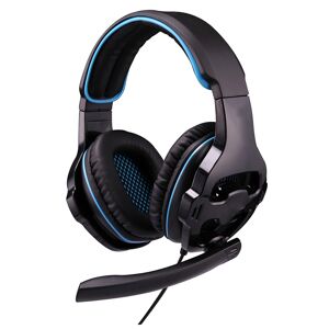 Casque Gaming Pc Laptop Oreillettes Antibruit Arceau Reglable Micro Noir Bleu YONIS - Neuf