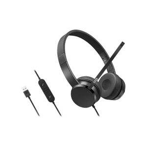 Lenovo - Micro-casque - sur-oreille - filaire - USB-A - noir - CRU - pour ThinkCentre M60q Chromebox; M70t Gen 3; ThinkCentre neo 70; ThinkPad E14 Gen 3 - Publicité