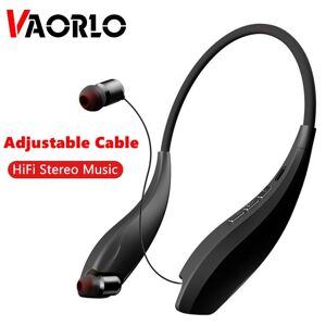 VAORLO – casque d écoute Bluetooth de sport, câble réglable, HiFi, stéréo, musique, étui en métal avec Microphone HD, tour de cou, Support de casque télescopique - Publicité