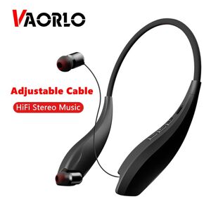 VAORLO – casque d'écoute Bluetooth de sport, câble réglable, HiFi, stéréo, musique, étui en métal avec Microphone HD, tour de cou, Support de casque télescopique - Publicité