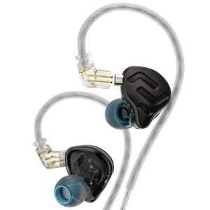 Écouteurs câblés KZ ZNA avec armature équilibrée 12 mm et haut-parleurs dynamiques HiFi, connectique jack 3,5 mm, Écoute