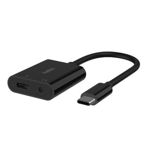 Belkin Adaptateur RockStar™ USB-C® 3,5 mm audio + recharge (adaptateur audio avec USB-C Power Delivery de 60 W, pour iPhone 15, iPad Pro, Galaxy, Note, Google Pixel, LG, Sony Xperia, etc., noir) - Publicité