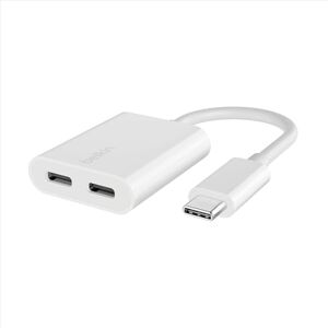 Belkin Adaptateur USB C RockStar USB-C audio + recharge (adaptateur audio avec USB-C Power Delivery de 60 W, pour iPhone 15, iPad, Galaxy, Note, Google Pixel, LG, Sony Xperia, OnePlus, etc., blanc) - Publicité