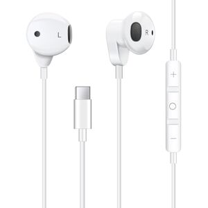 CABLING® Écouteur Filaire Écouteurs USB Type C Intra Auriculaires avec  Micro pour Huawei Mate 10 Xiaomi Mi 6 / Mix 2 etc. (Blanc)