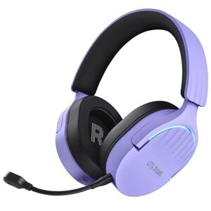 Trust Gaming GXT 491P Fayzo Casque Gaming sans Fil Bluetooth + 2.4 GHz, Son Surround 7.1, Batterie 22 Heures, Pilotes 50mm, Microphone Antibruit, Casque Gamer RGB Over-Ear PC PS5 PS4 Switch, Pourpre - Publicité