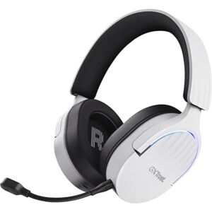 Trust Gaming GXT 491W Fayzo Casque Gaming sans Fil Bluetooth + 2.4 GHz, Son Surround 7.1, Batterie 22 Heures, Pilotes 50mm, Microphone Antibruit, Casque Gamer RGB Over-Ear PC PS5 PS4 Switch, Blanc - Publicité