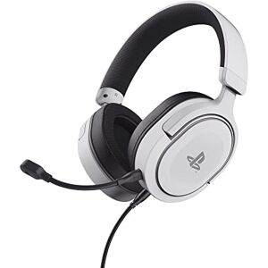 Trust GXT 498W Forta Casque PS5 Durable, Licence Officielle pour Playstation 5, Casque Gamer PS4, Arceau Réglable, Câble de 1,2 m, Casque Gaming Over Ear avec Microphone Détachable, Blanc - Publicité