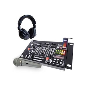 Ibiza Sound Table de mixage - Ibiza sound - 4 voies 7 entrées USB - casque - micro silver