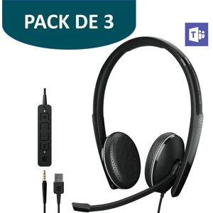 Pack de 3 EPOS Adapt 165T USB II MS - Casque  Casque PC-Mac  Casque filaire - Connexion Jack 3,5 mm + USB