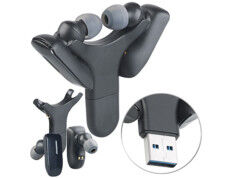 Auvisio Oreillettes True Wireless In-Ear avec fonction bluetooth et support de chargement USB IHS-430