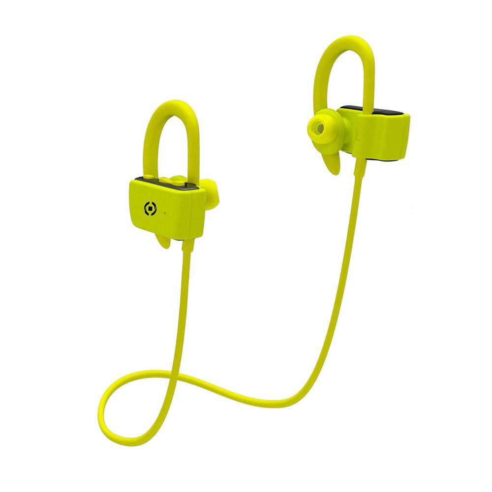 celly bt sport stereo earphone  - yellow