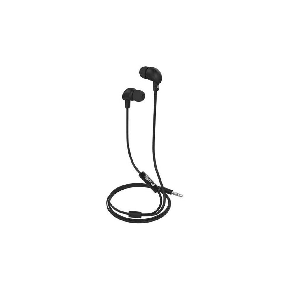 celly ακουστικά up 600 stereo earphone 3.5mm flat cable  - black