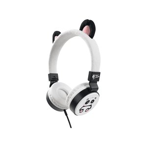 URBANISTA Planet Buddies Cuffie CUFFIE, Panda, Furry - Wired White/Bianco