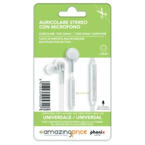 Amazingprice APHSS8W cuffia e auricolare Cablato In-ear Musica e Chiamate Bianco