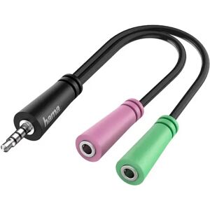 Hama Adattatore Jack 3,5 mm 4 poli M/ 2x Jack 3,5 mm F, per cuffie con microfono