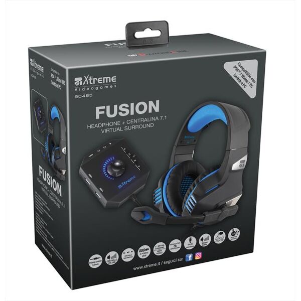 xtreme fusion headphone+centralina 7.1 v.s.-nero