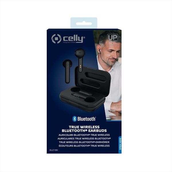 celly buz1bk-true wireless drop buz-nero/plastica