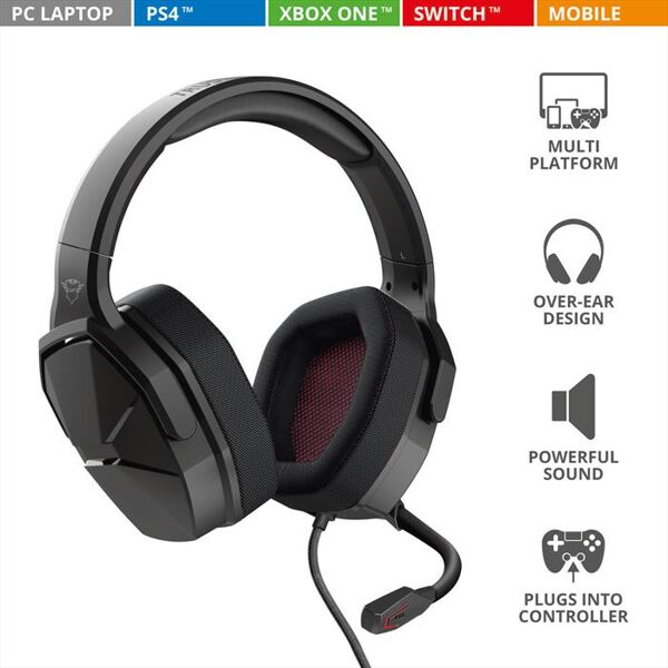 trust gxt4371 ward mutltiplatform headset-black