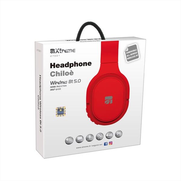 xtreme headphone chiloe' wireless bt 5.0-rosso