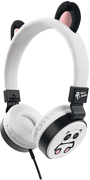 URBANISTA Planet Buddies Cuffie CUFFIE, Panda, Furry - Wired White/Bianco