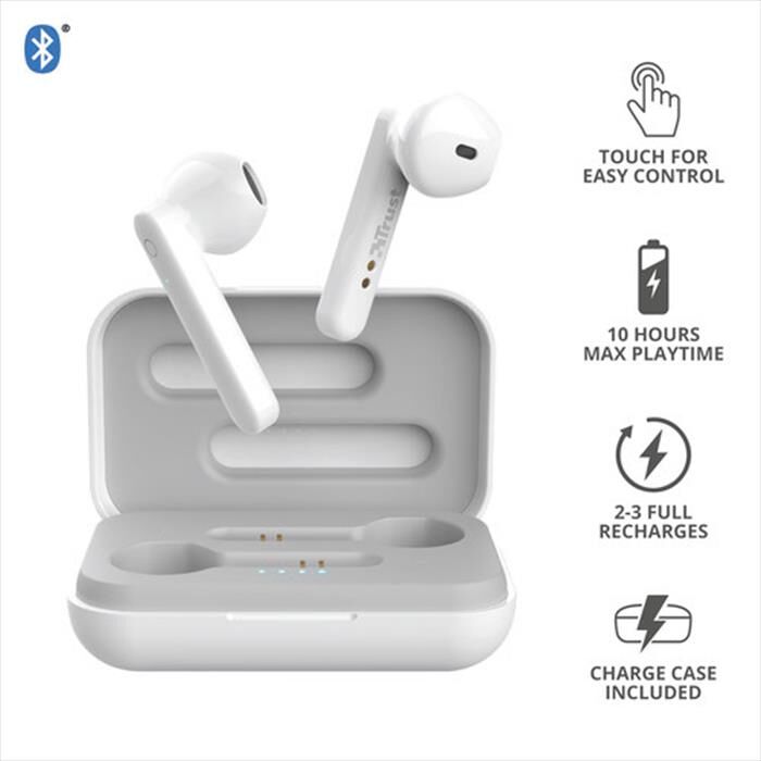 Trust Primo Touch Bt Earphones White-white