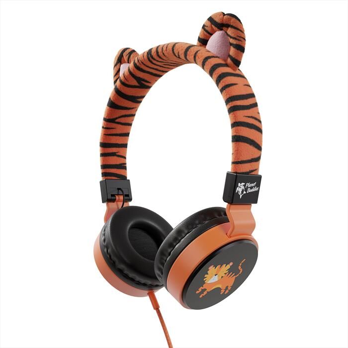 PLANET BUDDIES Cuffie Wired Tiger Furry-orange Arancione Tigre