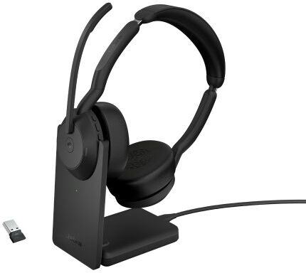 Jabra Evolve2 55 Auricolare Con cavo e senza cavo A Padiglione Ufficio Bluetooth Base di ricarica Nero (25599-999-989)