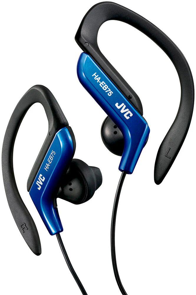 JVC HA-EB75 Cuffie Cablato A clip, In-ear Sport Nero, Blu