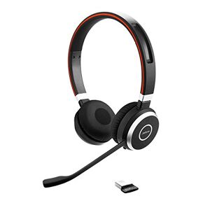 Jabra Evolve 65 Draadloze Stereo On-Ear Headset – Microsoft-gecertificeerde Koptelefoon met Lange Batterijduur – USB Bluetooth Adapter – Zwart