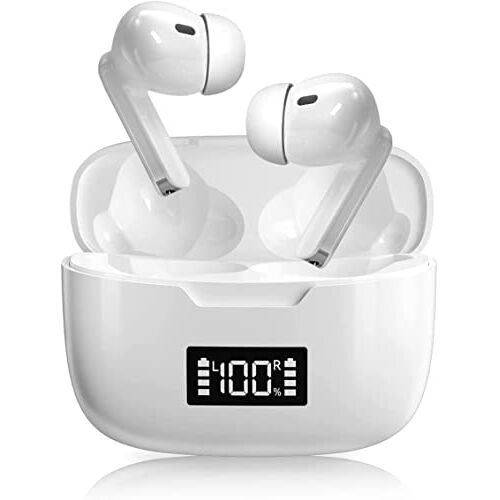 VODSEN Bluetooth hoofdtelefoon, Bluetooth 5.1 hoofdtelefoon met 4 Mic HD, Wireless Sport IPX67 waterdicht, in-ear touch, led-display, 30 uur uitgang Bluetooth hoofdtelefoon